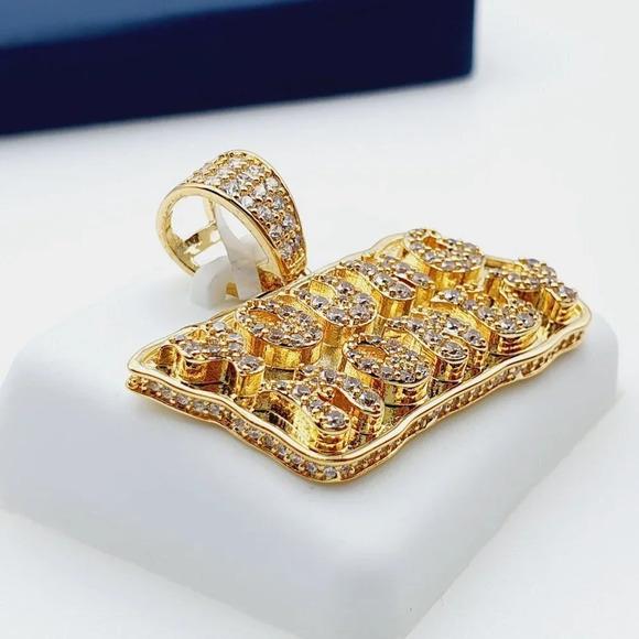 - 14K Gold Plated Cubic Zircon Pendant, INUS1BR239 - Picture 8 of 9